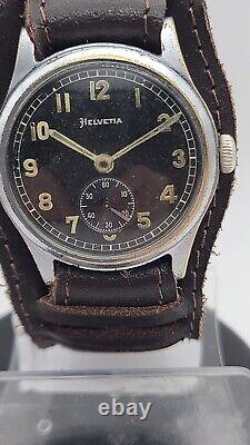 Vintage Rare Helvetia Military German DH type Watch Swiss