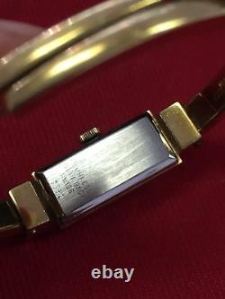 Vintage Rare Lady Plague 10 Microns Consul Swiss Windup Watch Black Enamel Cuff