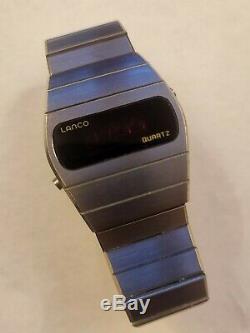 Vintage Rare Lanco Swiss Made 104001 70, s LED Watch