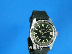 Vintage Rare Le Jour Diver 17j Swiss Stainless Mens Wrist Watch Serviced C. 1960