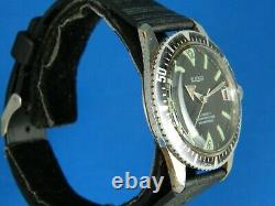 Vintage Rare Le Jour Diver 17j Swiss Stainless Mens Wrist Watch Serviced C. 1960