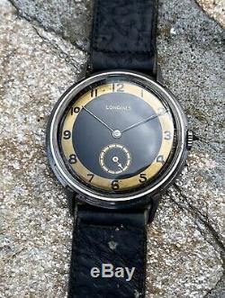 Vintage Rare Longines Jent's Military Swiss Art Deco Watch 15j Hand Winding