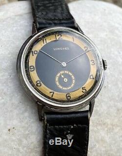 Vintage Rare Longines Jent's Military Swiss Art Deco Watch 15j Hand Winding