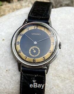 Vintage Rare Longines Jent's Military Swiss Art Deco Watch 15j Hand Winding