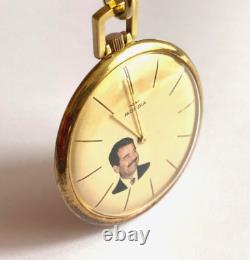 Vintage Rare MONDIA Saddam Hussein Award Swiss Made Mechanical Pocket Watch