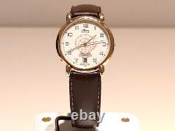 Vintage Rare Men's Gold Plated Swiss Quartz Day Date Watch Lotus Pulsemeter