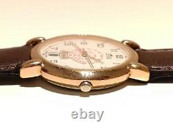 Vintage Rare Men's Gold Plated Swiss Quartz Day Date Watch Lotus Pulsemeter