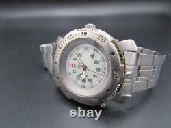Vintage Rare Men's Swiss Army Brand Backlit Caliber Movement ISA 137 Jewel Watch