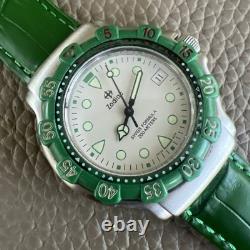 Vintage Rare Men's Zodiac Green Swiss Formula 200MM 713.82.63 Nice Running