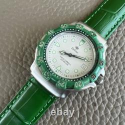 Vintage Rare Men's Zodiac Green Swiss Formula 200MM 713.82.63 Nice Running