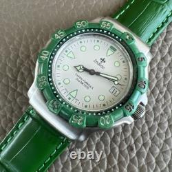 Vintage Rare Men's Zodiac Green Swiss Formula 200MM 713.82.63 Nice Running