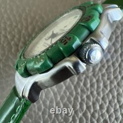 Vintage Rare Men's Zodiac Green Swiss Formula 200MM 713.82.63 Nice Running