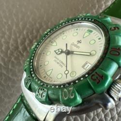 Vintage Rare Men's Zodiac Green Swiss Formula 200MM 713.82.63 Nice Running
