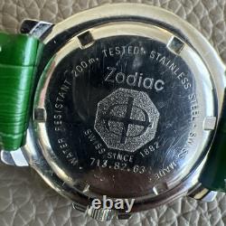 Vintage Rare Men's Zodiac Green Swiss Formula 200MM 713.82.63 Nice Running