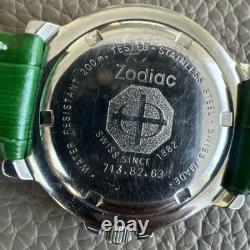 Vintage Rare Men's Zodiac Green Swiss Formula 200MM 713.82.63 Nice Running