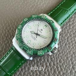 Vintage Rare Men's Zodiac Green Swiss Formula 200MM 713.82.63 Nice Running
