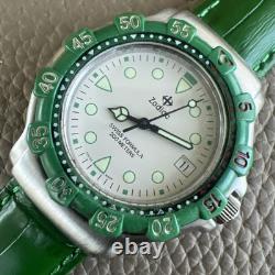 Vintage Rare Men's Zodiac Green Swiss Formula 200MM 713.82.63 Nice Running
