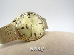 Vintage Rare Mido Ocean Star Powerwind Swiss Watch Gold Filled Mesh Bracelet