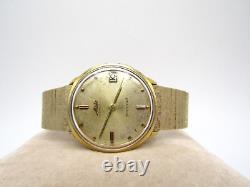 Vintage Rare Mido Ocean Star Powerwind Swiss Watch Gold Filled Mesh Bracelet