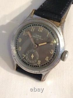Vintage Rare Military Dial Swiss ORIS 15 Mens Watch
