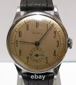 Vintage Rare Military Wwii Era Swiss Mechanical Watchamec # 606