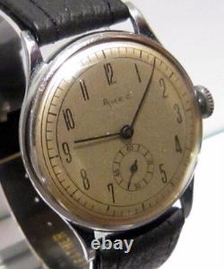 Vintage Rare Military Wwii Era Swiss Mechanical Watchamec # 606