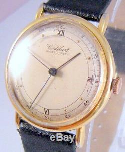 Vintage Rare Military Wwii Era Swiss Mechanical Watchcortebertgold Plated# 36a