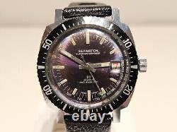 Vintage Rare Nice Diver Style Men's Swiss Mechanical Watch Seawatch 23 Jewels