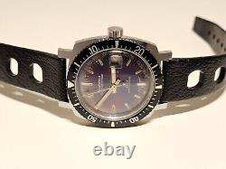 Vintage Rare Nice Diver Style Men's Swiss Mechanical Watch Seawatch 23 Jewels