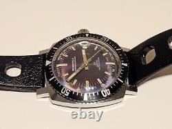 Vintage Rare Nice Diver Style Men's Swiss Mechanical Watch Seawatch 23 Jewels