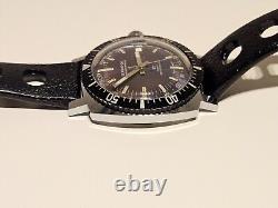 Vintage Rare Nice Diver Style Men's Swiss Mechanical Watch Seawatch 23 Jewels