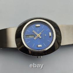 Vintage Rare OMAX Laser Beam 35202 Automatic 25J Blue Dial Men's Swiss Watch