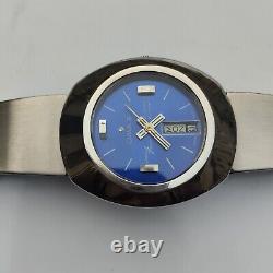 Vintage Rare OMAX Laser Beam 35202 Automatic 25J Blue Dial Men's Swiss Watch