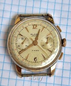 Vintage Rare Plaza eneve chronographe 17 rubis swiss made