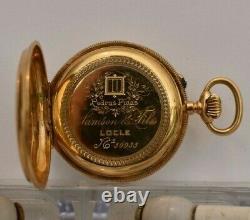 Vintage Rare Pocket Watch 18k Solid Gold Small 34mm Locle Swiss