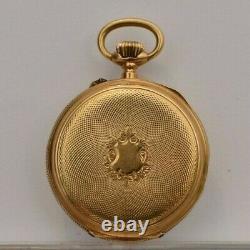 Vintage Rare Pocket Watch 18k Solid Gold Small 34mm Locle Swiss