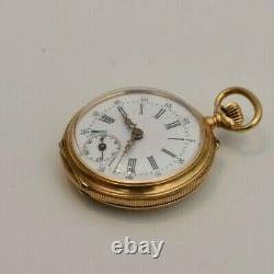 Vintage Rare Pocket Watch 18k Solid Gold Small 34mm Locle Swiss