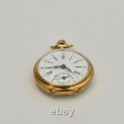 Vintage Rare Pocket Watch 18k Solid Gold Small 34mm Locle Swiss