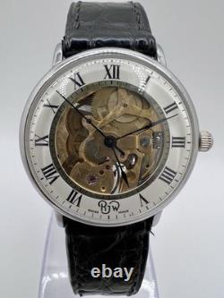 Vintage Rare RJW Skeleton Swiss Watch Manual Wind Classy Upscale Roman Numeral