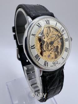 Vintage Rare RJW Skeleton Swiss Watch Manual Wind Classy Upscale Roman Numeral