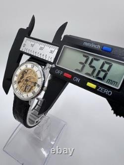 Vintage Rare RJW Skeleton Swiss Watch Manual Wind Classy Upscale Roman Numeral
