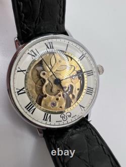 Vintage Rare RJW Skeleton Swiss Watch Manual Wind Classy Upscale Roman Numeral