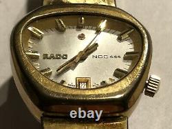Vintage Rare Rado NCC 444 Gold Plated Automatic Wrist Watch As Is Swiss Made 99c