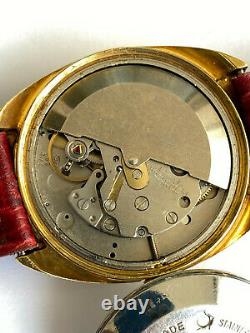 Vintage Rare SICURA Digital Jump Hour Automatic 17J Swiss Gold Plated Men Watch