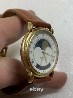 Vintage Rare Sandoz Moon Phase Date Swiss Made Wrist Watch HC-1016 33mm
