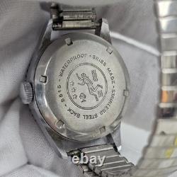 Vintage Rare Saxony Diver Watch WithDate Swiss 27mm Mechanical Wind Up Swiss Date