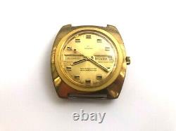 Vintage Rare Sicura Automatic 17 Jewels Swiss Old 1970`s Gold Plated Men Watch