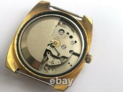 Vintage Rare Sicura Automatic 17 Jewels Swiss Old 1970`s Gold Plated Men Watch