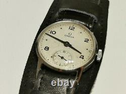 Vintage Rare Small St. Steel Ww2 Era Swiss 28.5mm Men's Mechanical Watch Omega