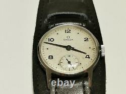 Vintage Rare Small St. Steel Ww2 Era Swiss 28.5mm Men's Mechanical Watch Omega